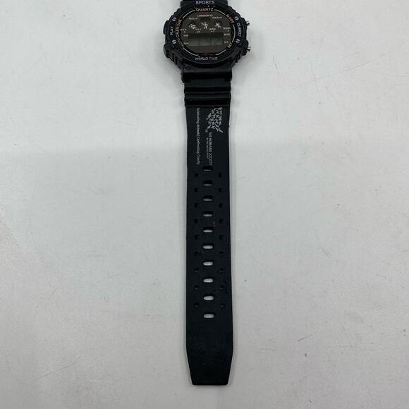 VTG Quartz World Time Watch The Humane Society Black Sports Band 90's Watch - Picture 6 of 8